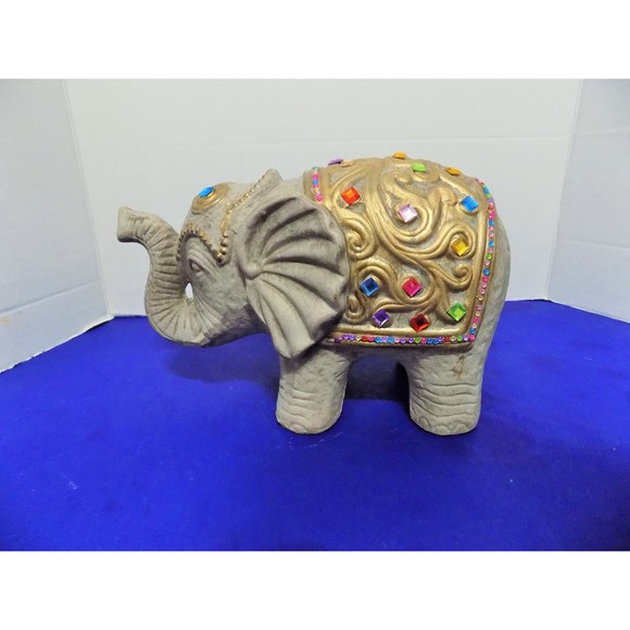 NEW Ceramic Circus Indian Elephant Statue Figurine - Picture 1 of 6